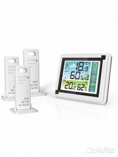 Погодная метеостанция 3 внешних беспроводных датчи