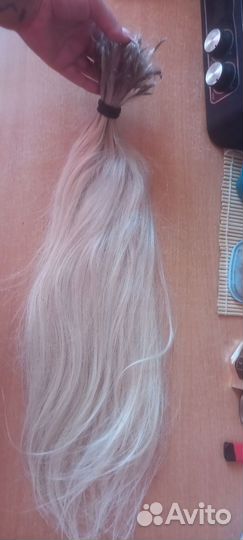 Волосы для наращивания 60 см блонд бу
