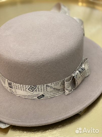 Шляпа фетровая женская с лентами новая
