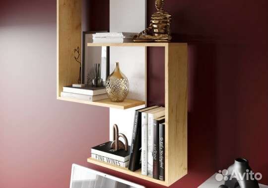 Полка навесная пнм-5 Дуб золотой/белый,94*75*19