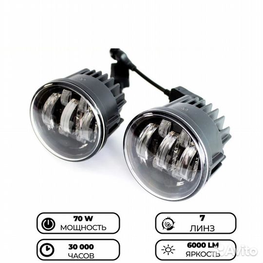 Противотуманные фары птф светодиодные 70W