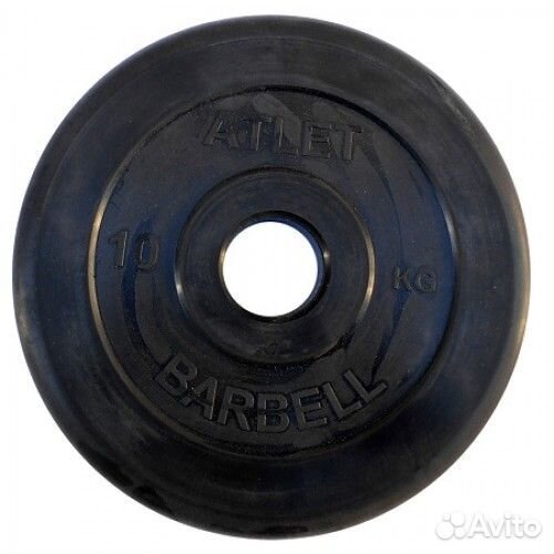 Обрезиненный блин MB Barbell Atlet 10 кг D51 mm