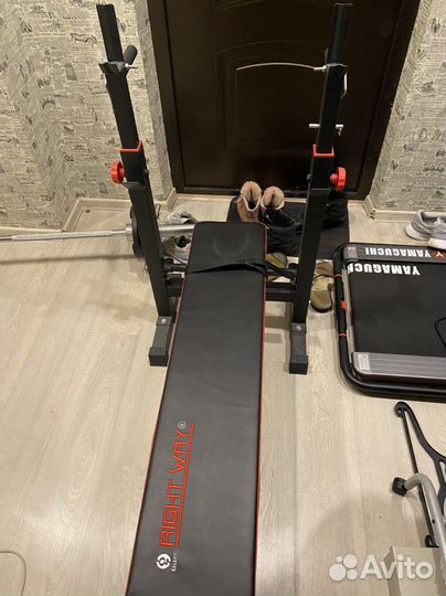 Стойка для штанги, гриф, блины