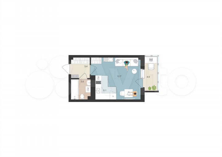 Квартира-студия, 26 м², 9/16 эт.