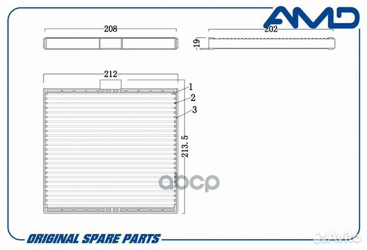 Фильтр салонный ravon (Nexia R3) (1,5) (2016)