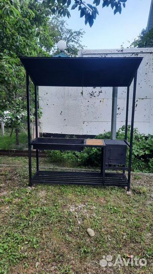 Мангал лофт с крышей