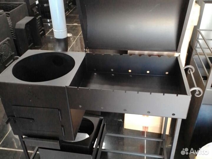 Мангал с печью под казан