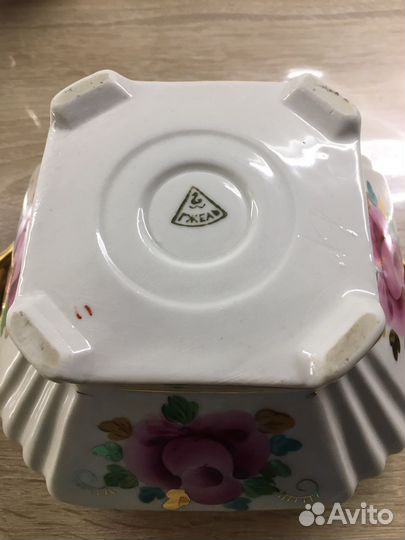 Сахарница Гжель цветная