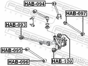 Сайлентблок цапфы зад прав/лев HAB100 Febest