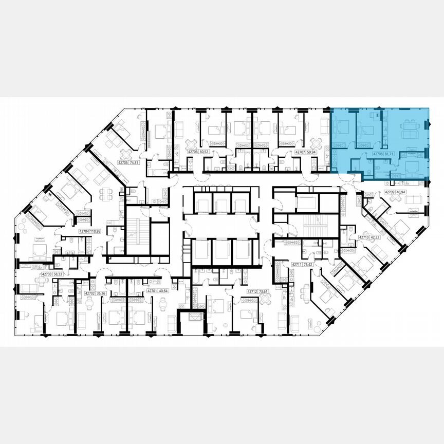 3-к. квартира, 82,1 м², 27/46 эт.
