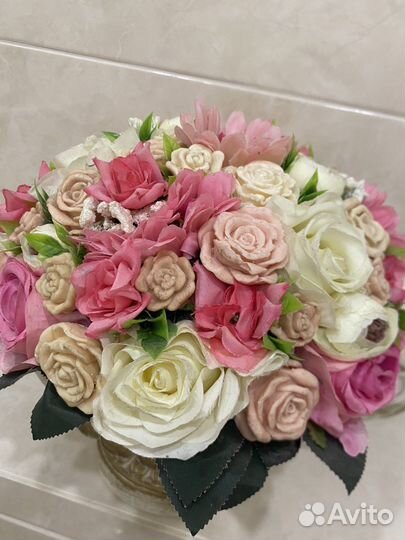 Букет,мыльные цветы,сувенир,подарок,интерьер