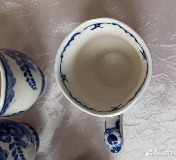 5 кружек Гжель интересной формы