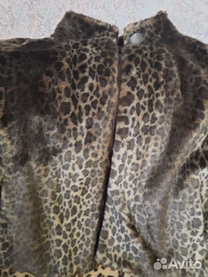 Шубка, мех под леопарда, 50 размер