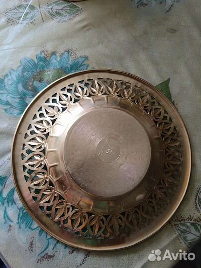 Вазочка и тарелка металлические СССР