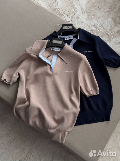 Поло классическое футболка Miu Miu Premium