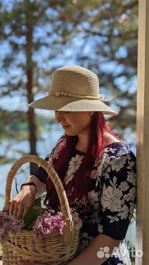 Шляпа женская соломенная