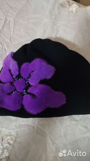 Шапка, цветок из стриженной норки