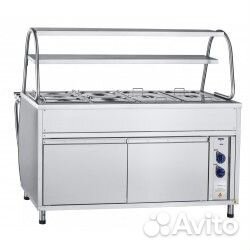 Мармит 2-х блюд эмк-70мш паровой с тепловым шкафом