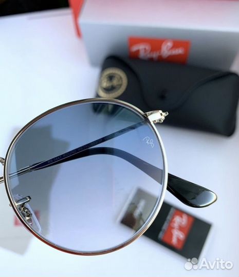 Очки ray ban round metal голубой