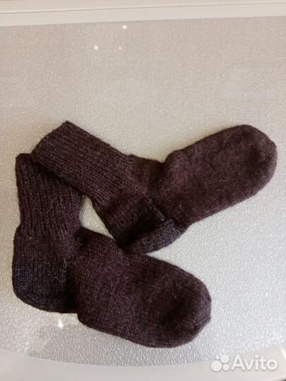 Носки и варежки шерстяные вязаные
