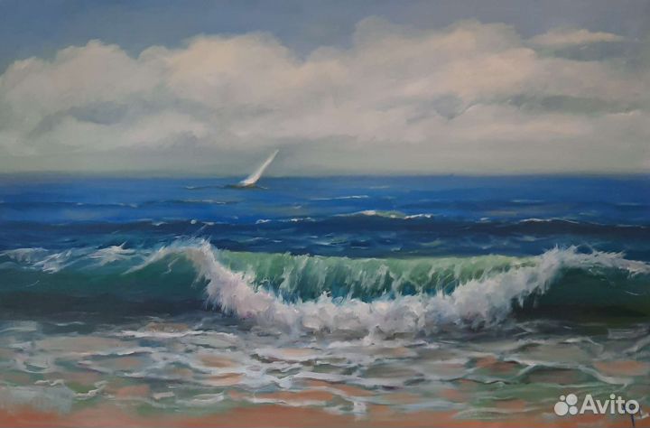 Картина маслом на холсте море