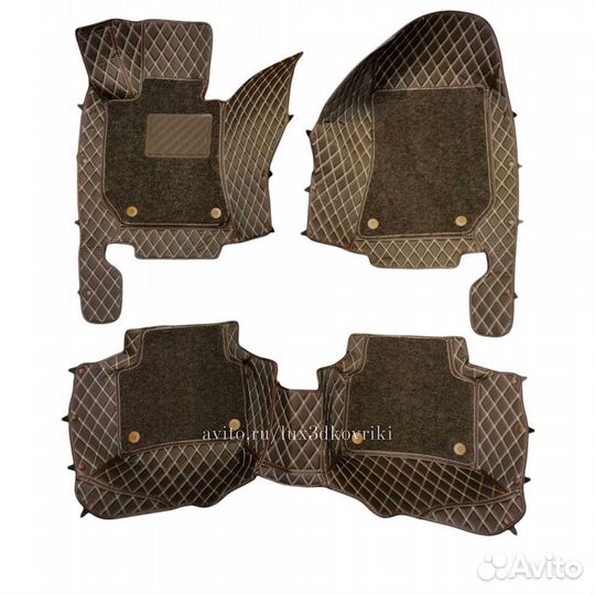 Коврики премиум Lexus NX +ворсовые. Тёмнокоричн