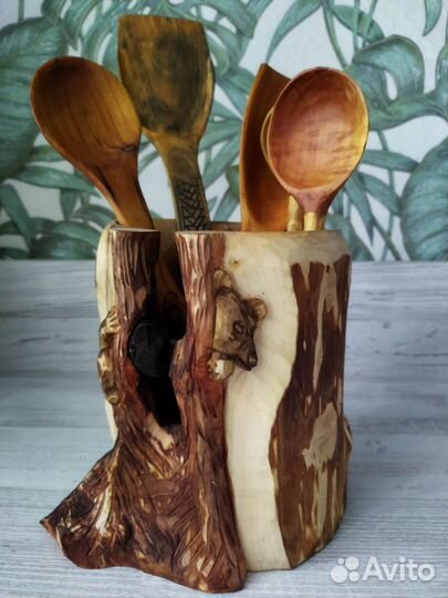 Посуда из дерева ручной работы для кухни