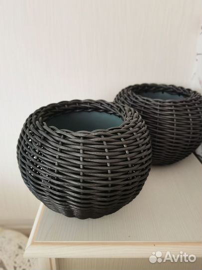 Кашпо плетёное