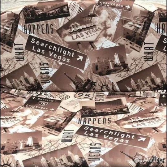 Велюр (микровелюр) с принтом Las Vegas 100х145см