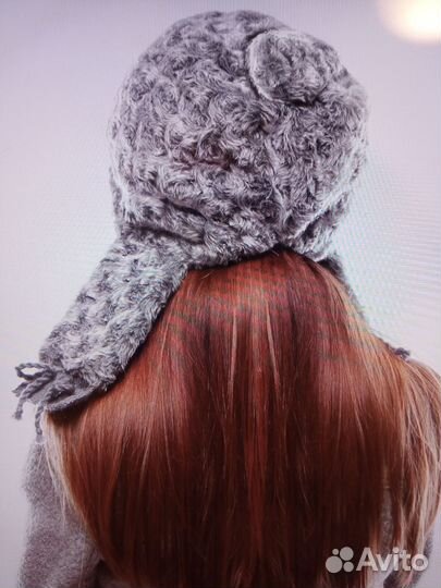 Шапка-ушанка и шарф-снуд женские