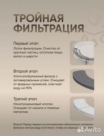 Фонтан поилка для кошек и собак