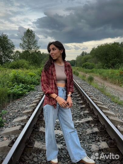 Рубашка женская в клетку