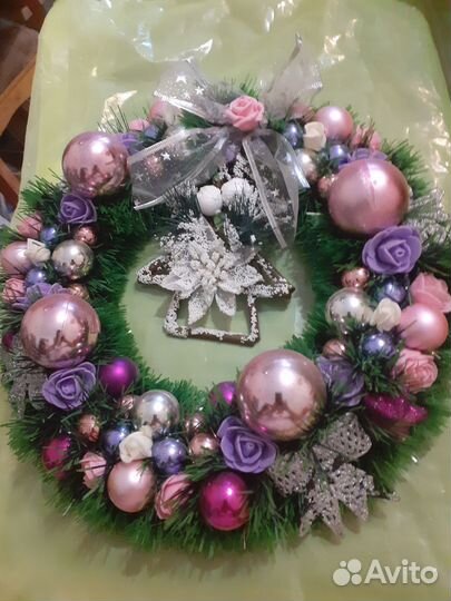 Новогодний венок на дверь,украшение на елку и пр