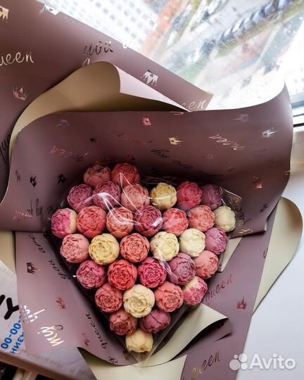 Большой букет сердце на день рождения бельгийский