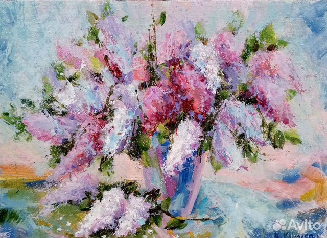 Картина маслом. Расцвела сирень.2017