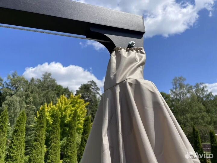 Металлический зонт. Уличный зонт 3х3. Боковой зонт