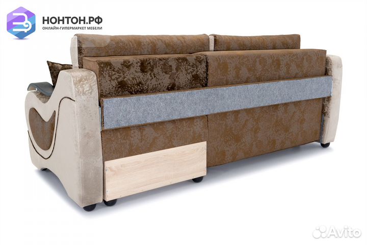 Диван угловой тик-так Дублин светло-коричневый