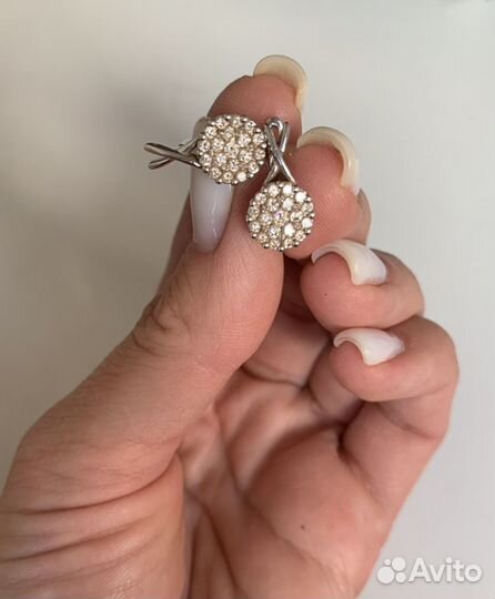 Серьги белое золото бриллианты