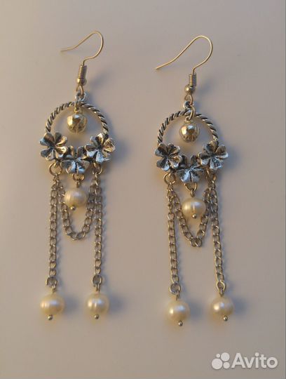 Серьги с жемчугом - украшения ручной работы