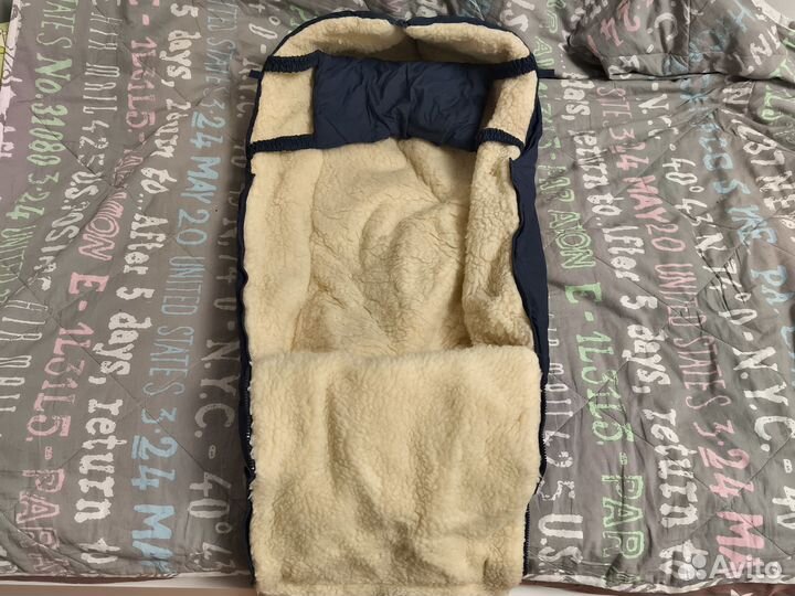 Зимний конверт в коляску на овчине
