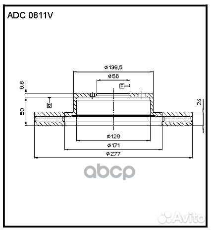 Диск тормозной перед ADC0811V allied nippon