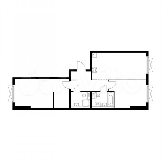 2-к. квартира, 65,5 м², 13/15 эт.