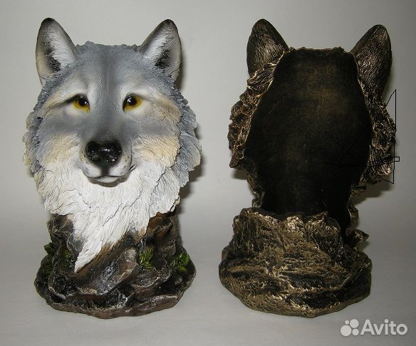 Держатель для бутылки вина Волк бронза 19 см