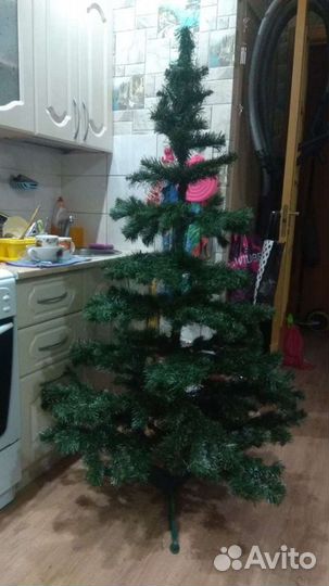 Ель новогодняя 160 см (С белыми наконечниками)