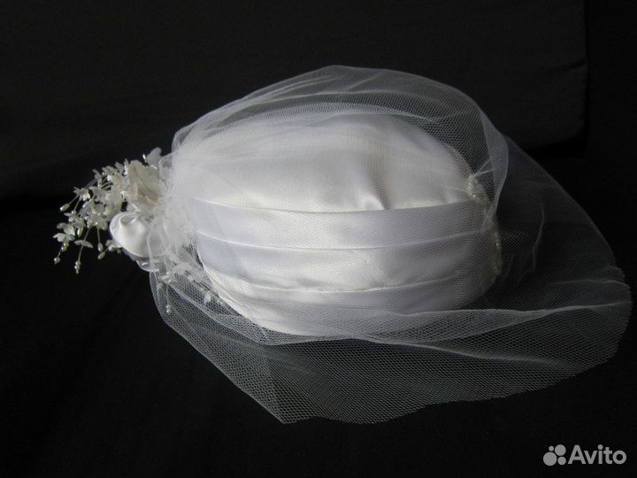 Шляпа таблетка с вуалью свадебная СССР винтаж фата