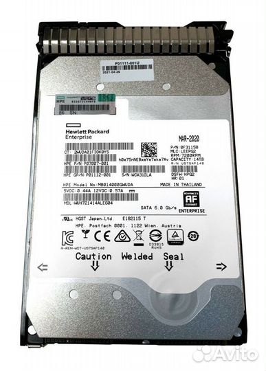 Жесткий диск HPE 14Tb MB014000gwtff SATA 3.5