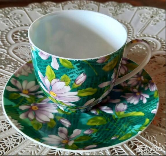 Костяной фарфоровый кофейно-чайный набор