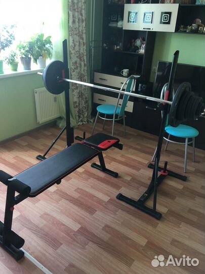 Стойки для штанги/ Скамья/ Штанга/ Блины