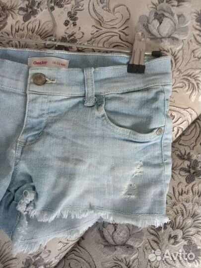 Голубые шорты для девочек 12-13 лет