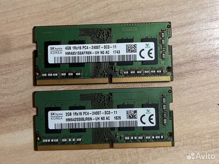 Оперативная память для ноутбука ddr4 2 и 4гб
